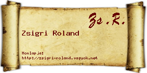 Zsigri Roland névjegykártya