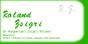 roland zsigri business card